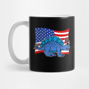 4th July Stegosaurus American Flag Dinosaur Mug